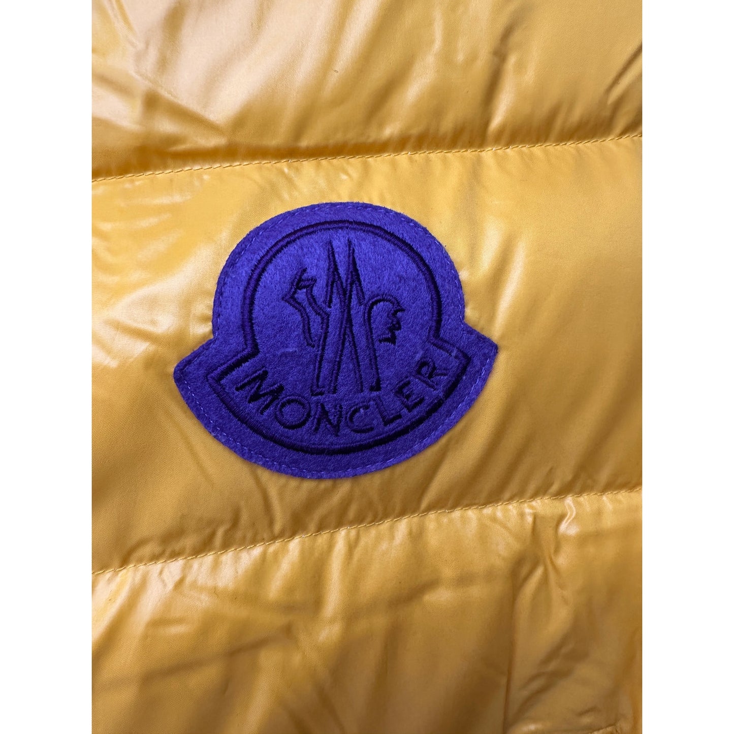 Moncler 1952 Park Down Puffer Vest Yellow Men Size 3 Zip Front