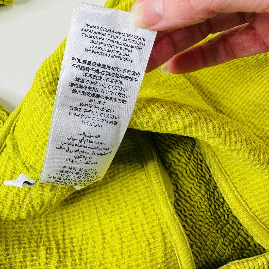 Bottega Veneta Chartreuse Seersucker Halterneck Bikini Set W/ Bag 42 / 6