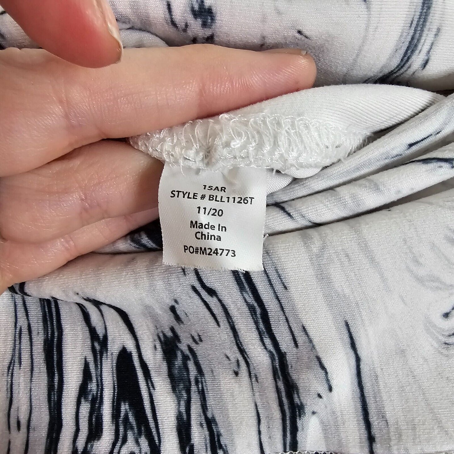 Balance Collection White Blue Marble Tie Dye High Rise Yoga Pant Leggings Small