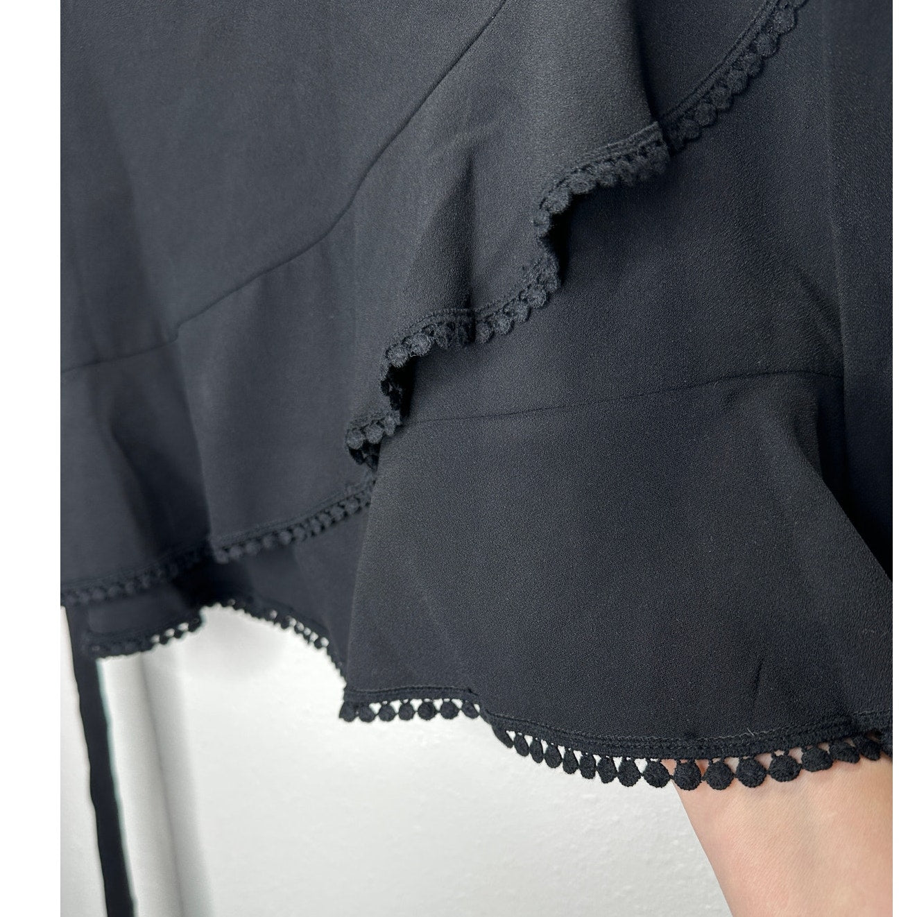 Cupcakes & Cashmere Black Pom-Pom Tiered Ruffle Faux Wrap Mini 6