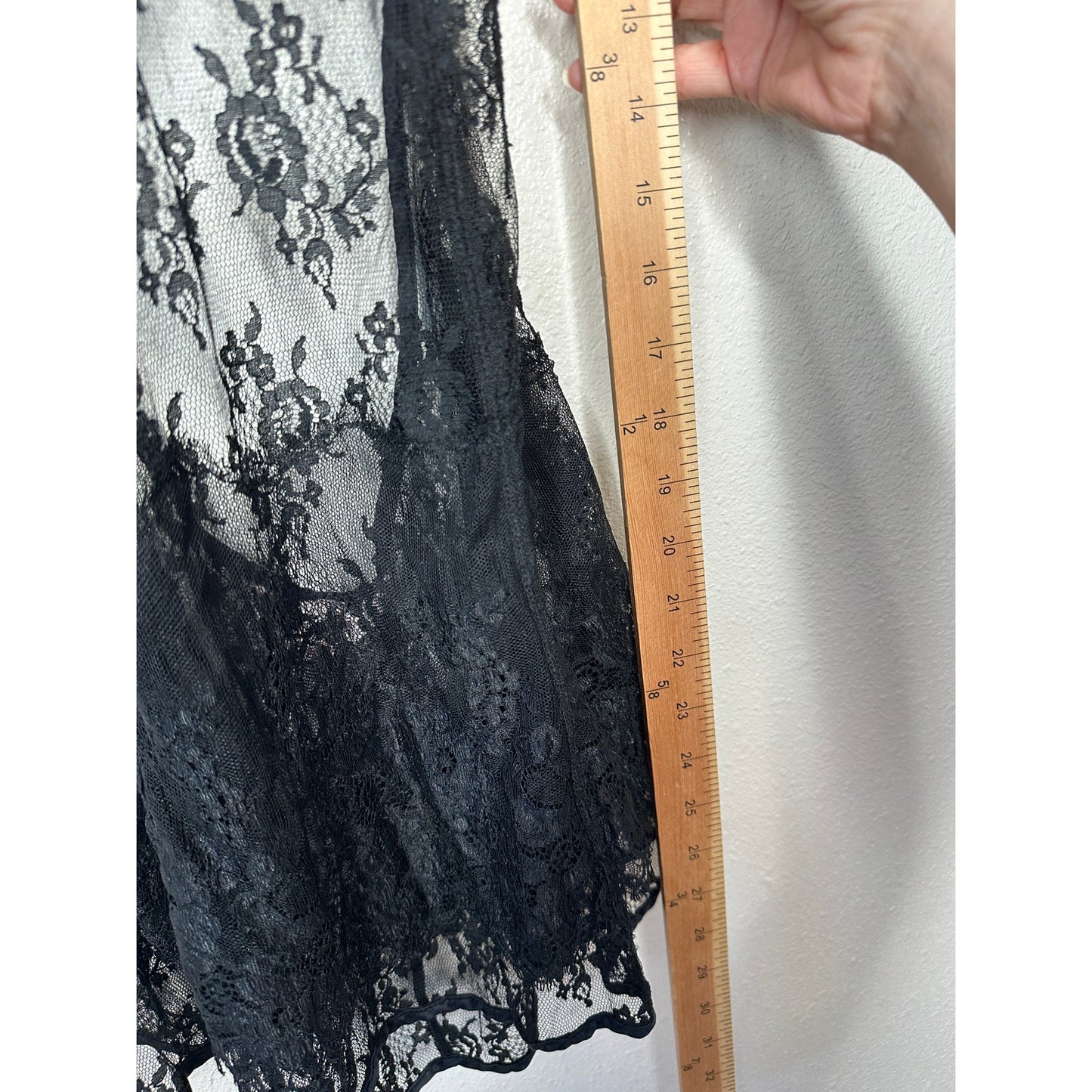 Victoria’s Secret Very Sexy Black Sheer Lace Nightie Open Back Slip Lingerie