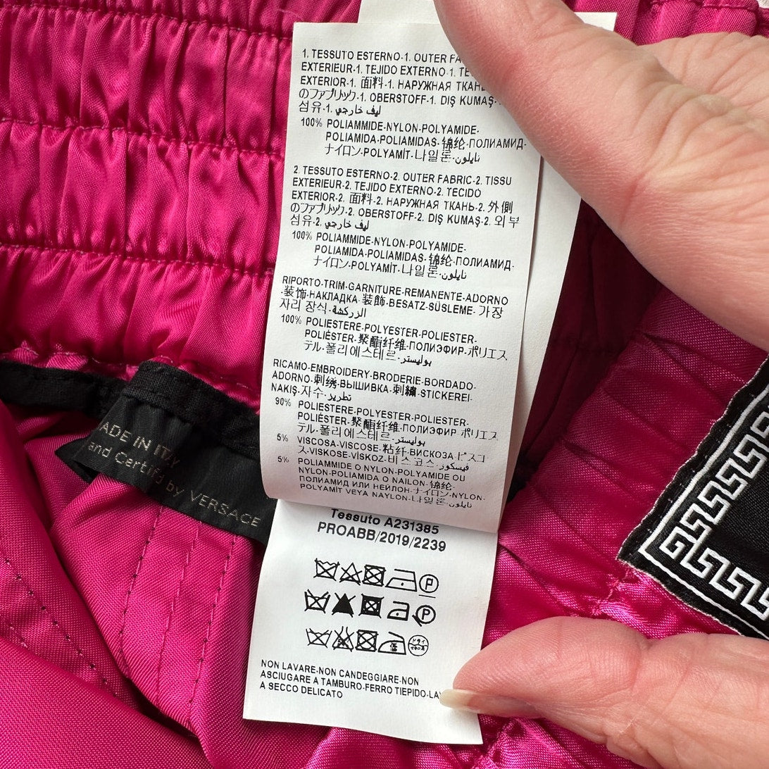 Versace Muay Thai Boxing Shorts Pink Silver Versace Medusa Patch 50 / L