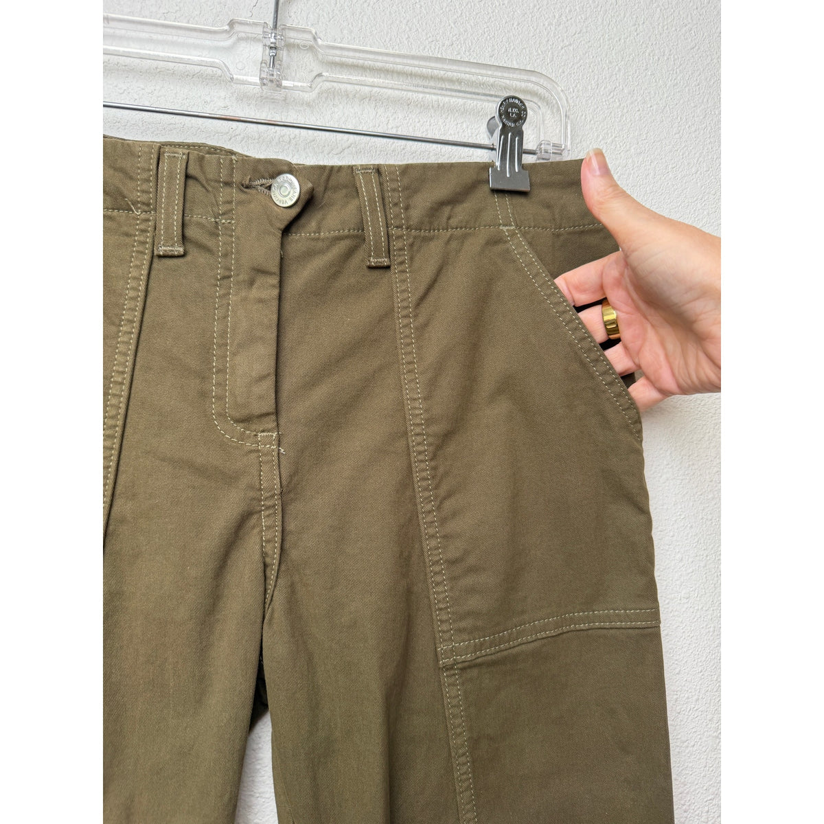 NWT Veronica Beard Field Olive Cargo Pants Women 27 US 4