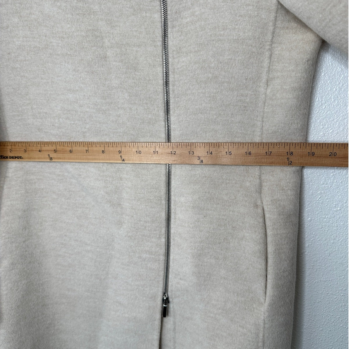 S Max Mara Tan Long Sleeve Front Zip Hooded Wool Angora Shacket 8