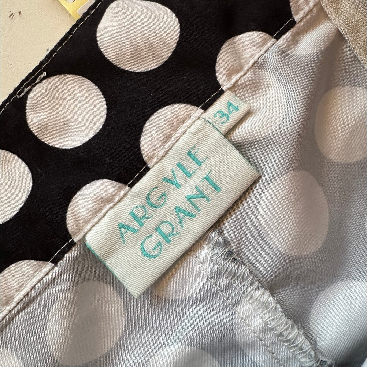 Argyle Grant Polka Dot Swim Shorts Black White Men US 34