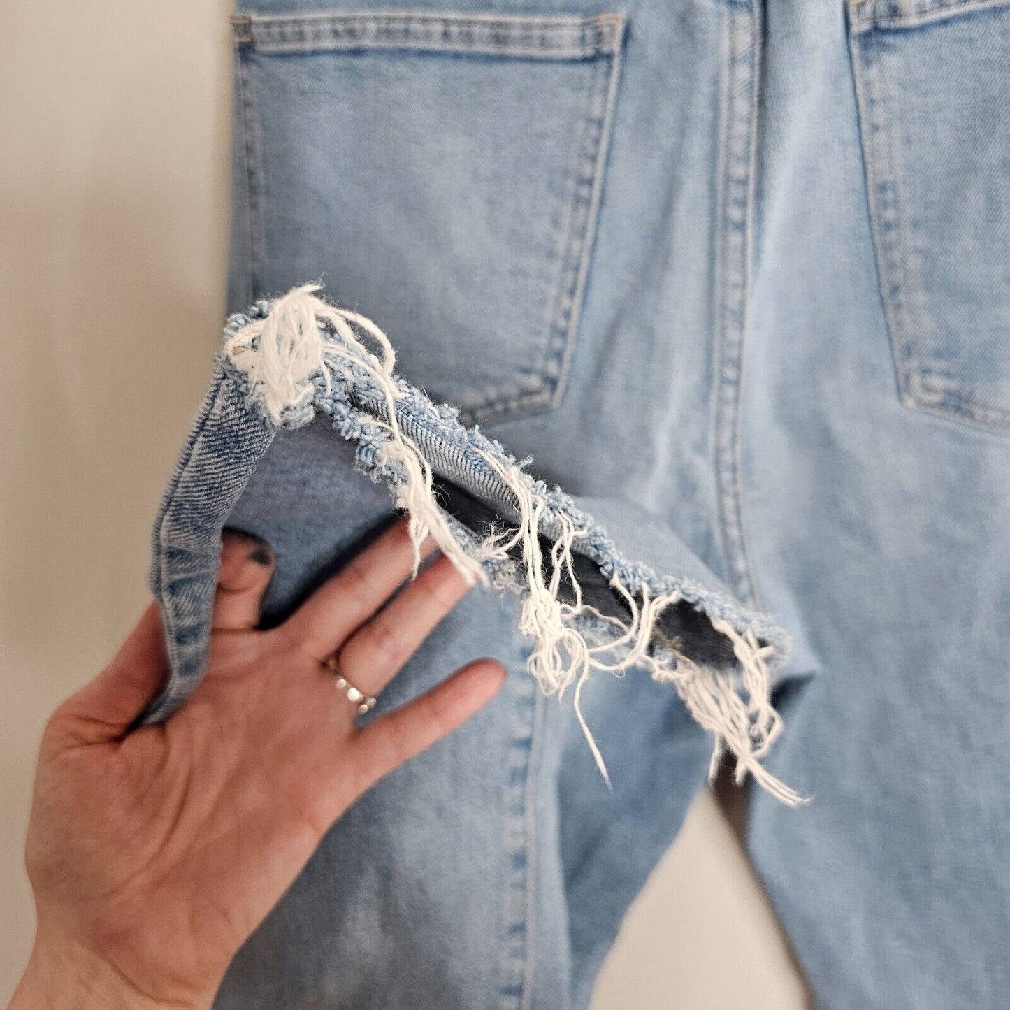 Madewell Medium-Blue Wash The Perfect Vintage Jeans Raw Hem Edition High Rise 28