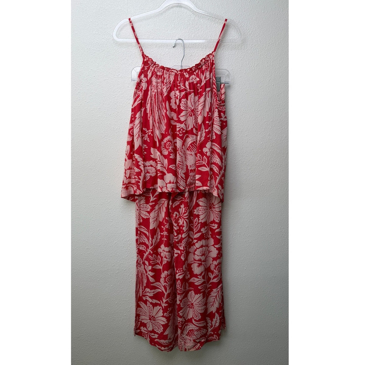 Elan Coral Pink Floral Cami Pants Set Women S