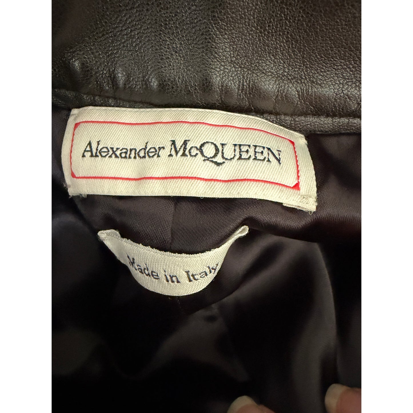 Alexander McQueen Womens US 14 Black Leather Moto Pants