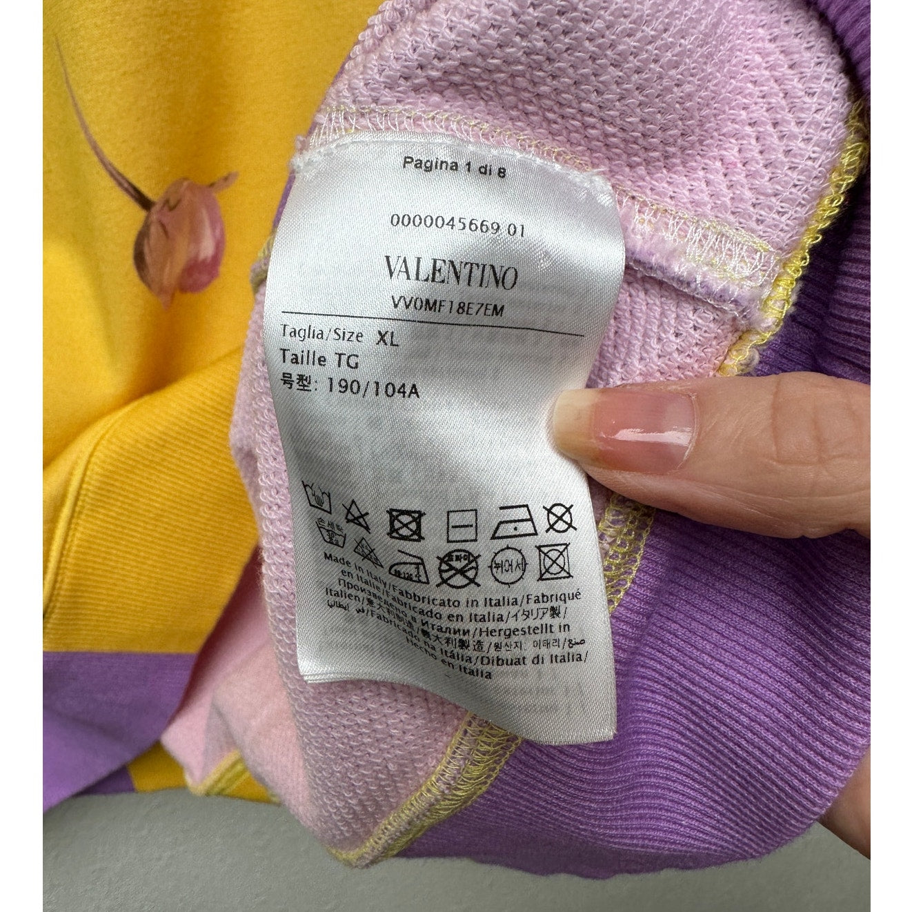 Valentino multicolor floral graphic hoodie Men’s US XL cotton-blend