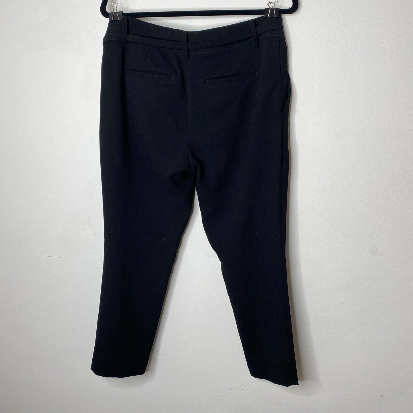 Loft Jet Black Capri Trouser Pants Hook Eye Closure Cute Tie Front 6 Petite