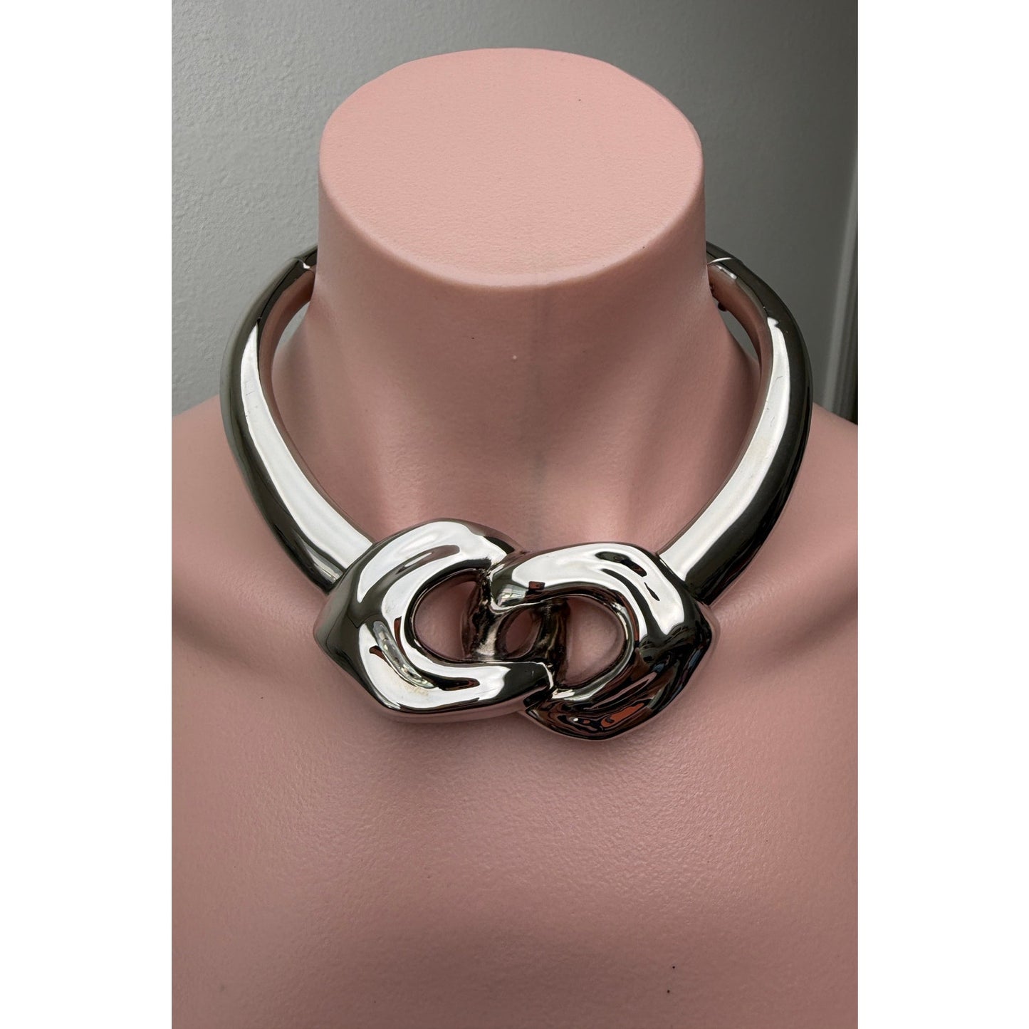 Alexander McQueen Silver Sculptural Choker Women M