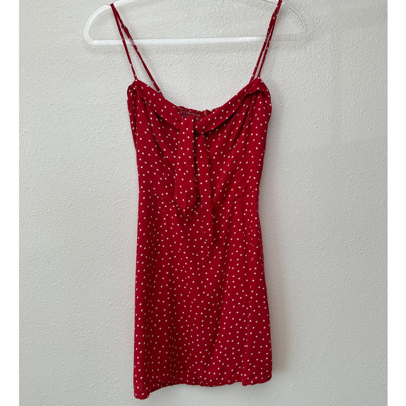 Reformation Red Polka Dot Tie-Front Mini Dress Women’s 4