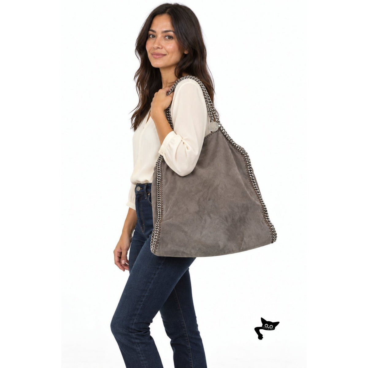 Stella McCartney Gray Chain Tote Bag Women's Large