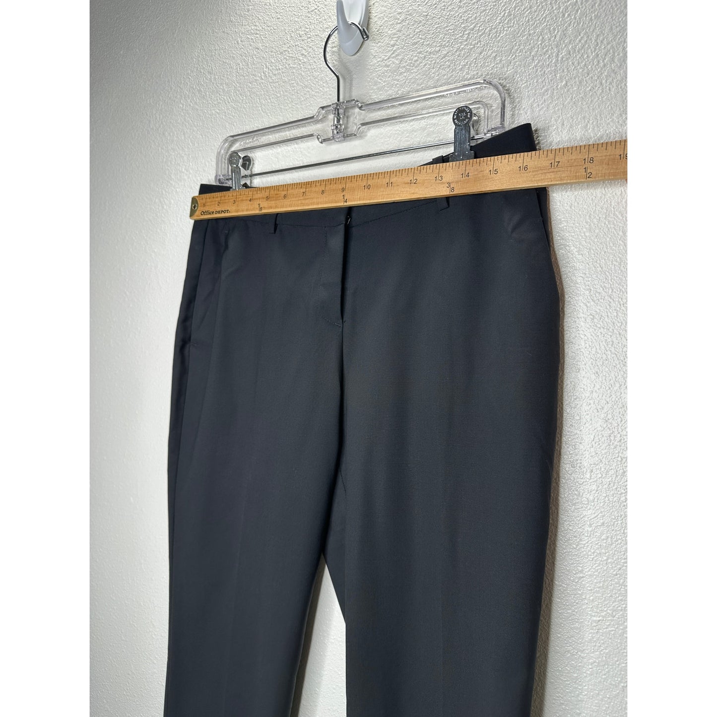 Theory Black Testra 2B Straight Leg Wool Blend Trouser Pants 8