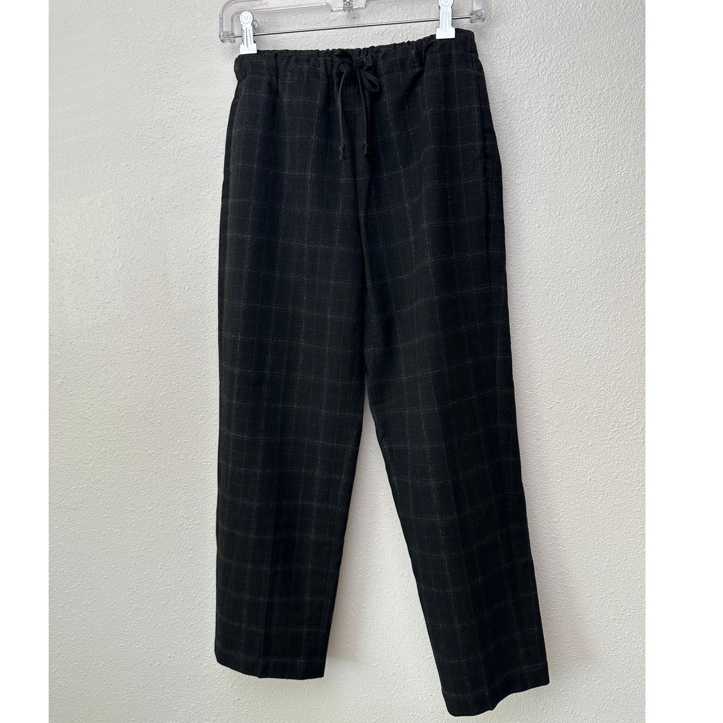 The Group Babaton Women’s Black Plaid Jogger Trousers US XS Drawstring