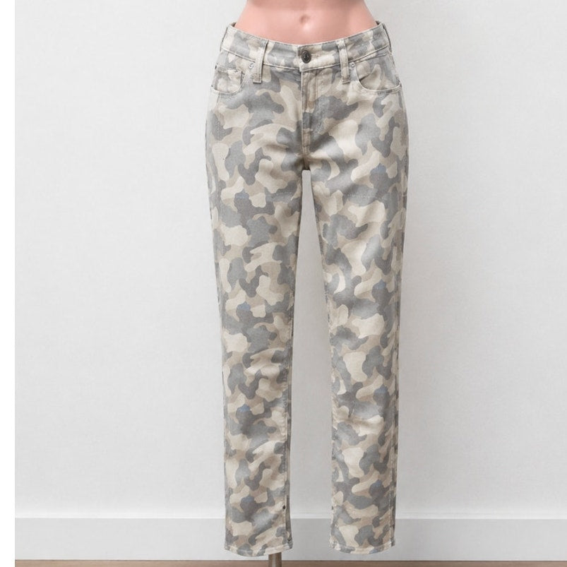 Hudson Nico Peyote Camo Mid-Rise Split Ankle Front Zip Jeans 29
