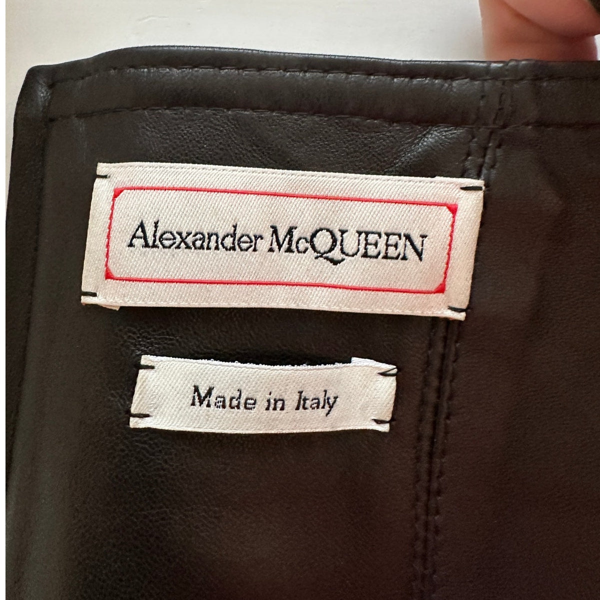 Alexander McQueen Corset Top Black Women's US 14 Leather