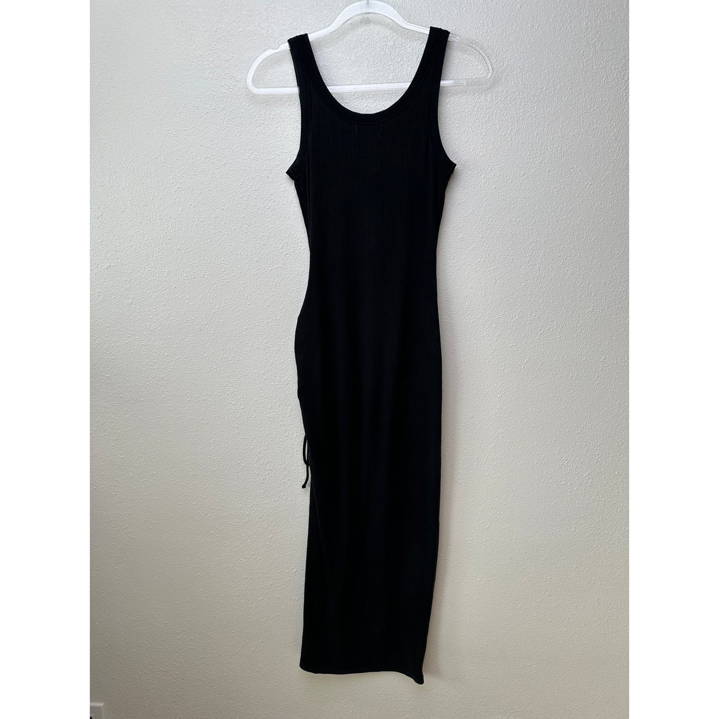 L Space Sandpiper Dress Black Women XS Ribbed Midi