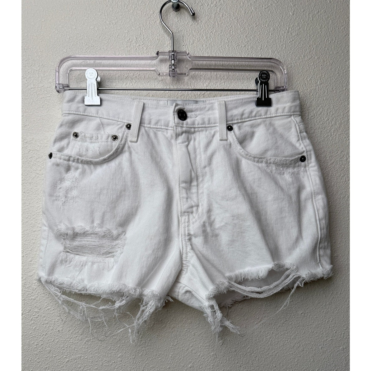 Pistola White Denim Shorts Womens US 27 Cutoff