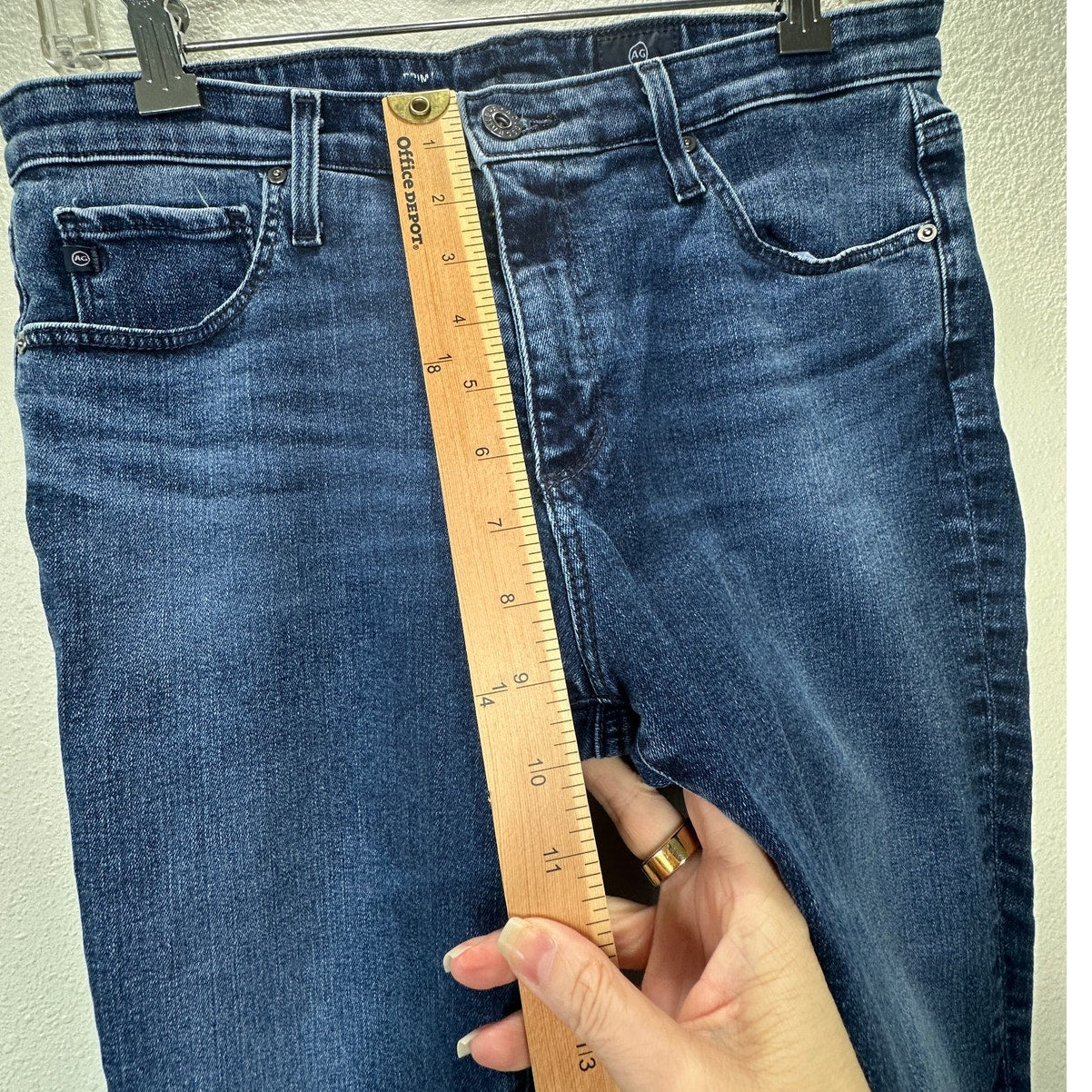 AG Adriano Medium Wash Whiskered Prima Cigarette Leg Jeans 30