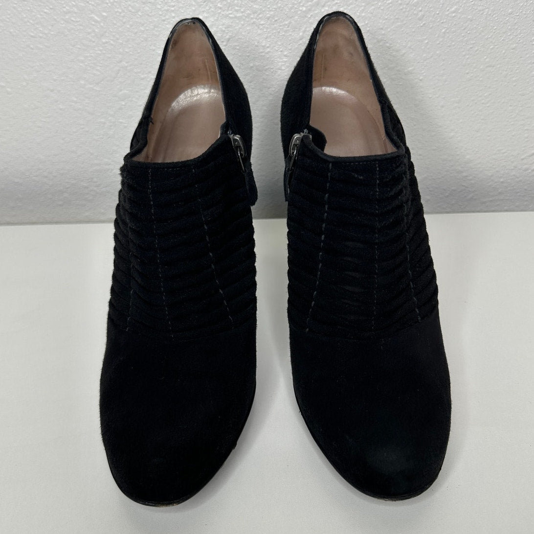 Salvatore Ferragamo Black Suede Narni Stiletto Bootie Side Zip 8