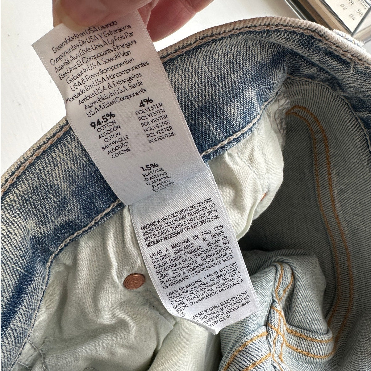 Mother Tomcat Straight Jeans Blue 33 Button Fly Marrakesh Days