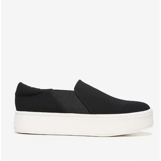 Vince Black Slip On Sneaker Double Thick White Rubber Platform Sole Shoes 9