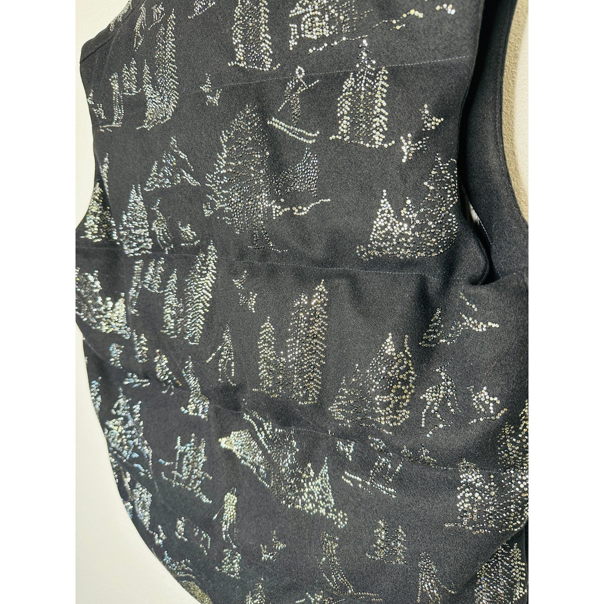 NWT RARE Moncler Titan Gilet Black Rhinestone Winter Ski Motif Vest 3 / Large