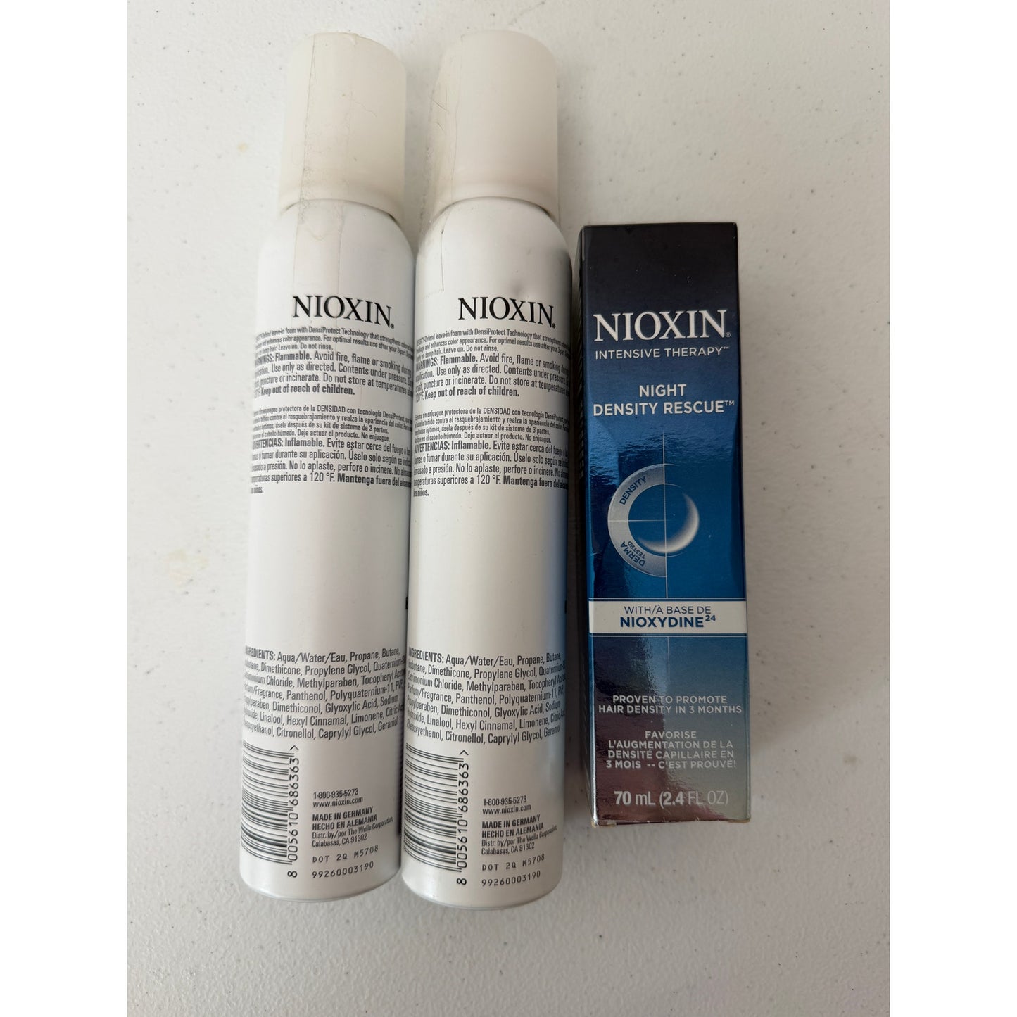 NEW Nioxin 3D Density Defend Foam X2 + Night Density Rescue Set