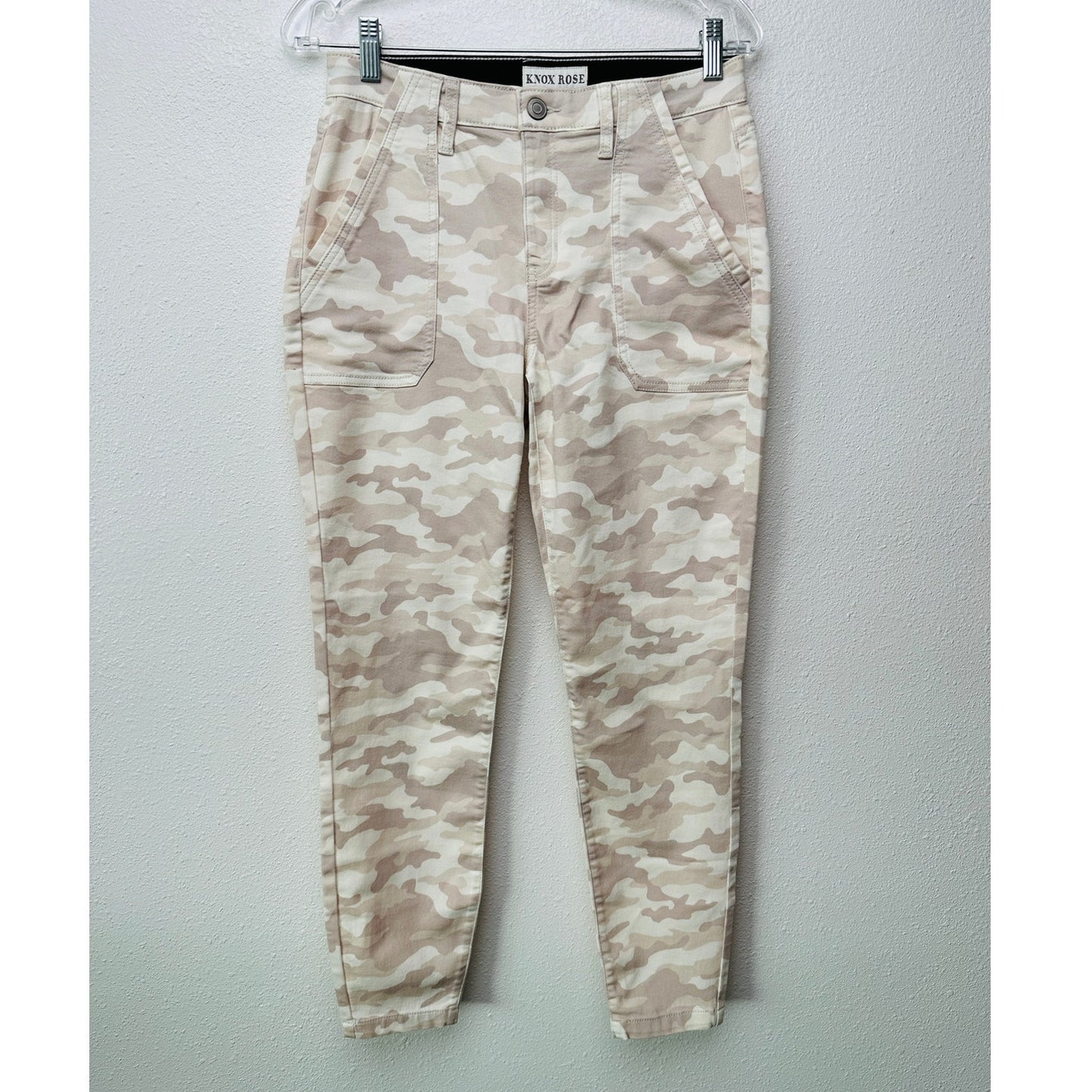 Knox Rose women’s camo ankle skinny pants beige US 6 mid rise