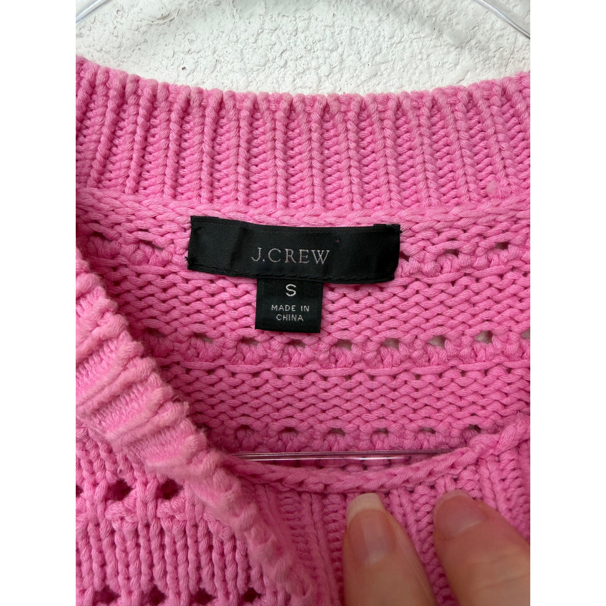 J.Crew Pink Pointelle Open Knit Sweater Women S