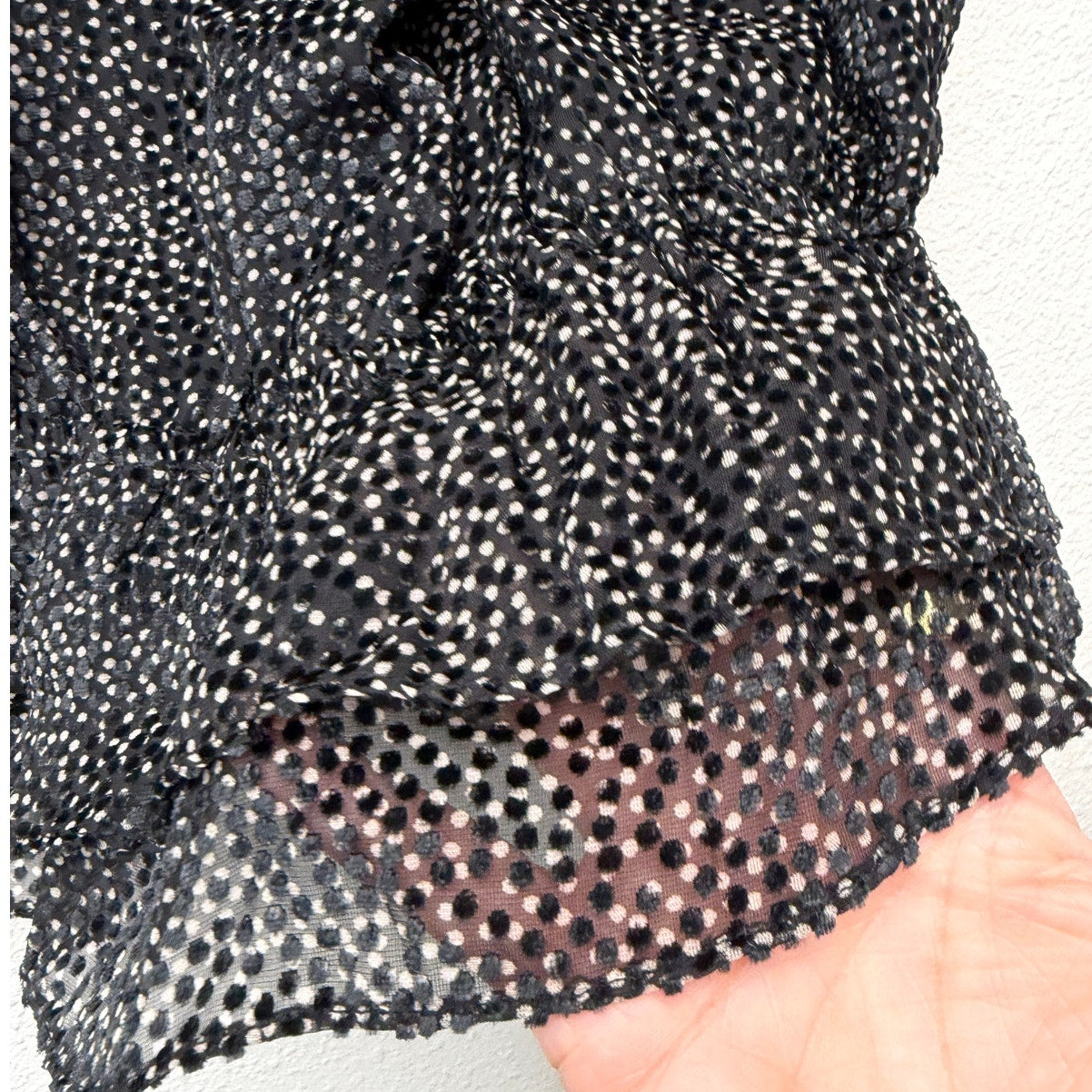 Ramy Brook Black Polka Dot Sleeveless Ruffle Blouse XS