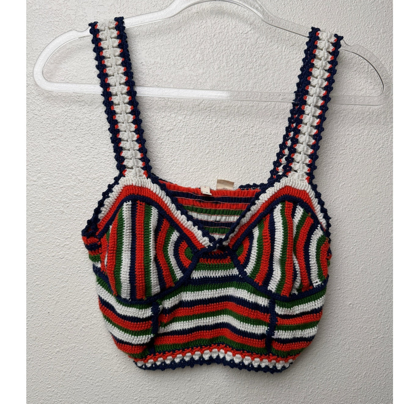 Moth Multicolor Crochet Bustier Top Women's S