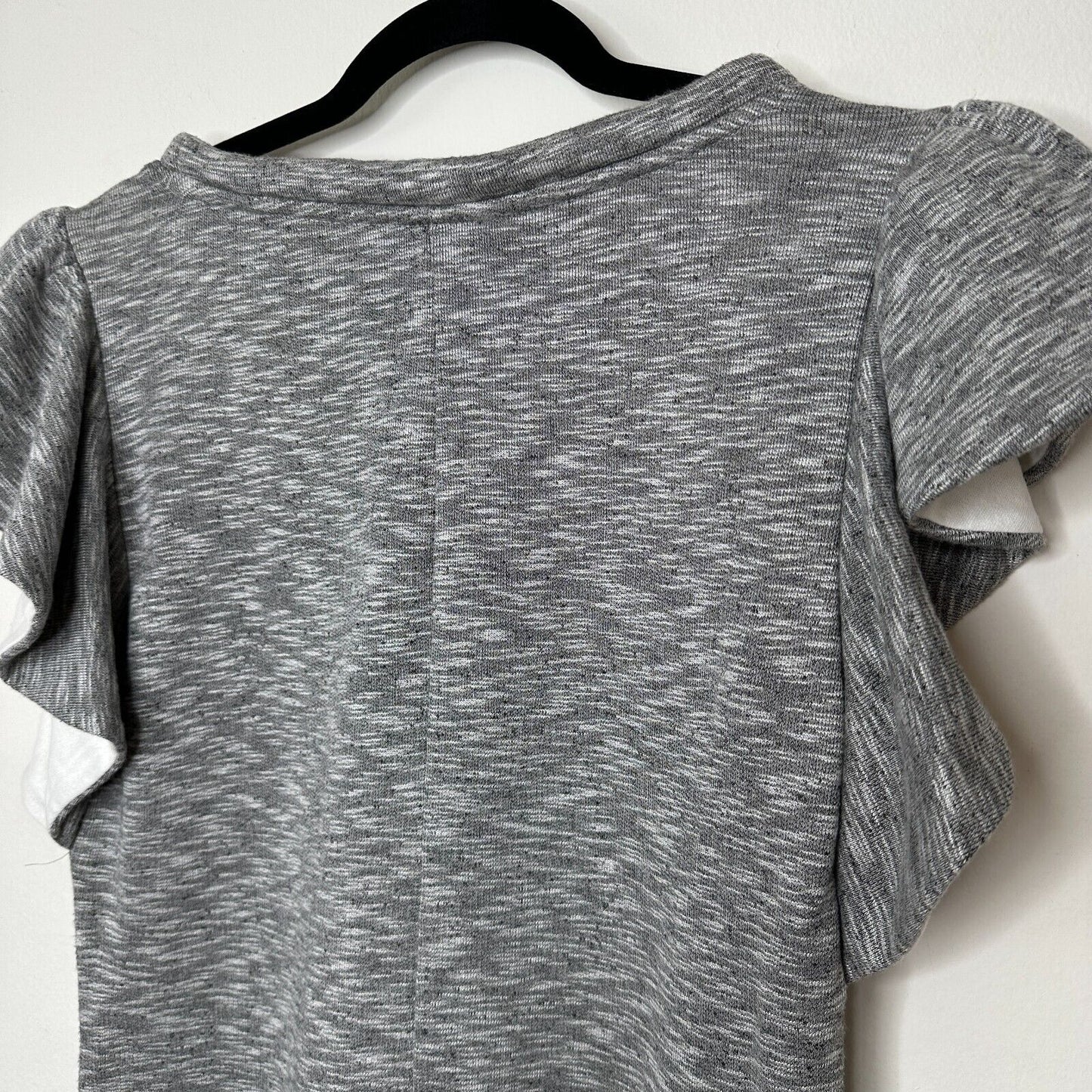 ASOS Y.A.S Cute Marled Gray Knit Ruffle Short Sleeve Round Neck Mini Dress 38