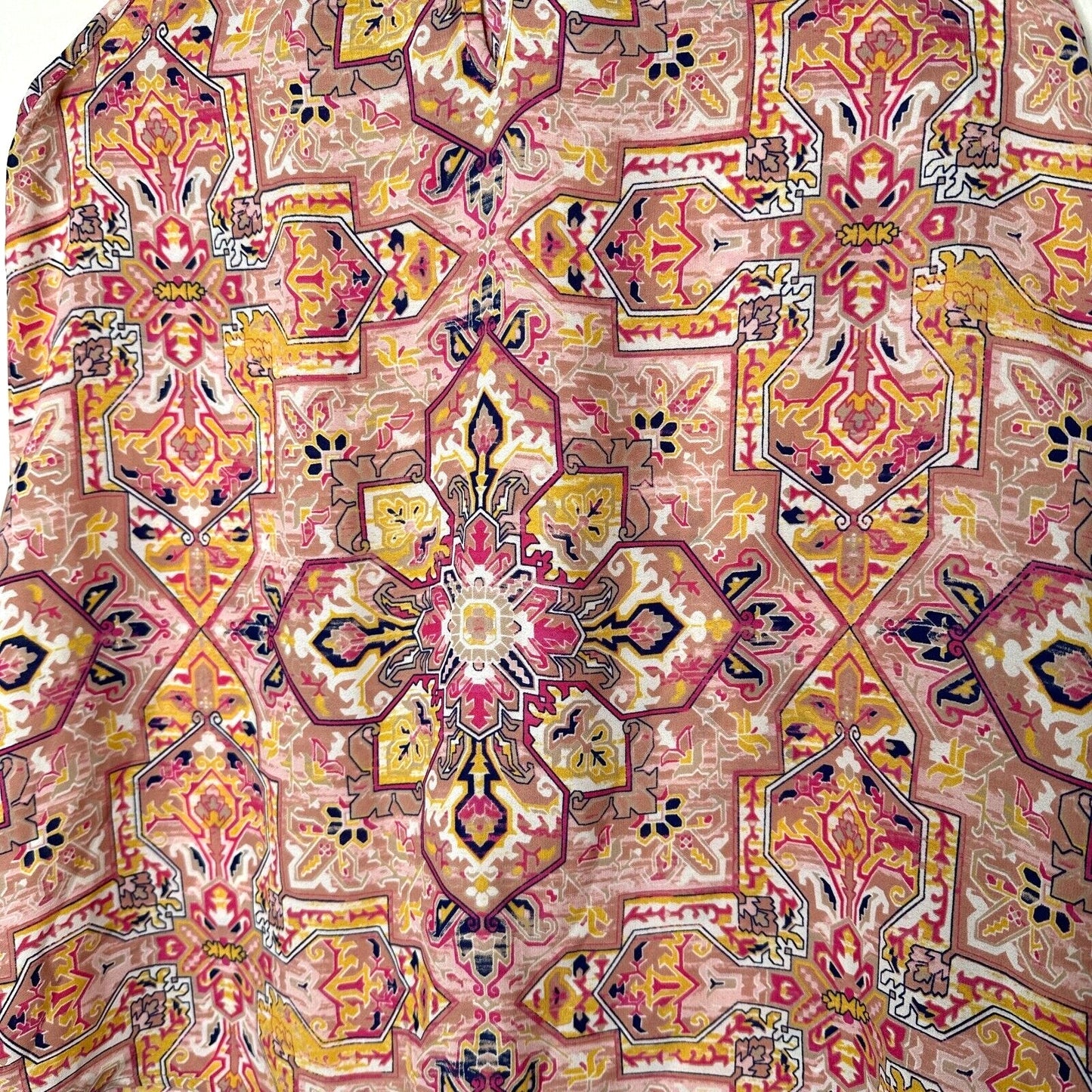 Allison Joy Cute Pink Yellow Blue Aztec Print Sleeveless Halter Neck Blouse XS