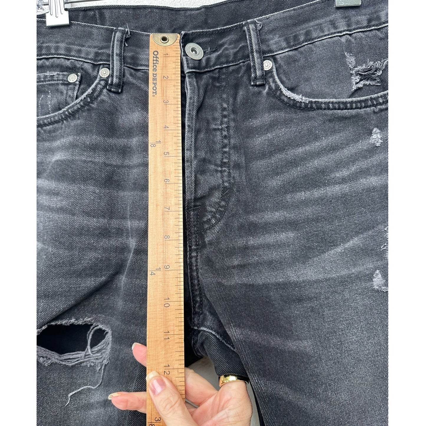 &Denim  by  H&M  Black Gray Denim Shorts Size 30