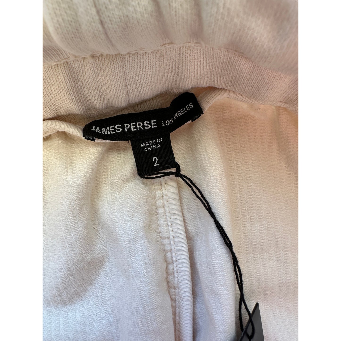 NWT James Perse Cream Ribbed Velour Jogger Unisex US S