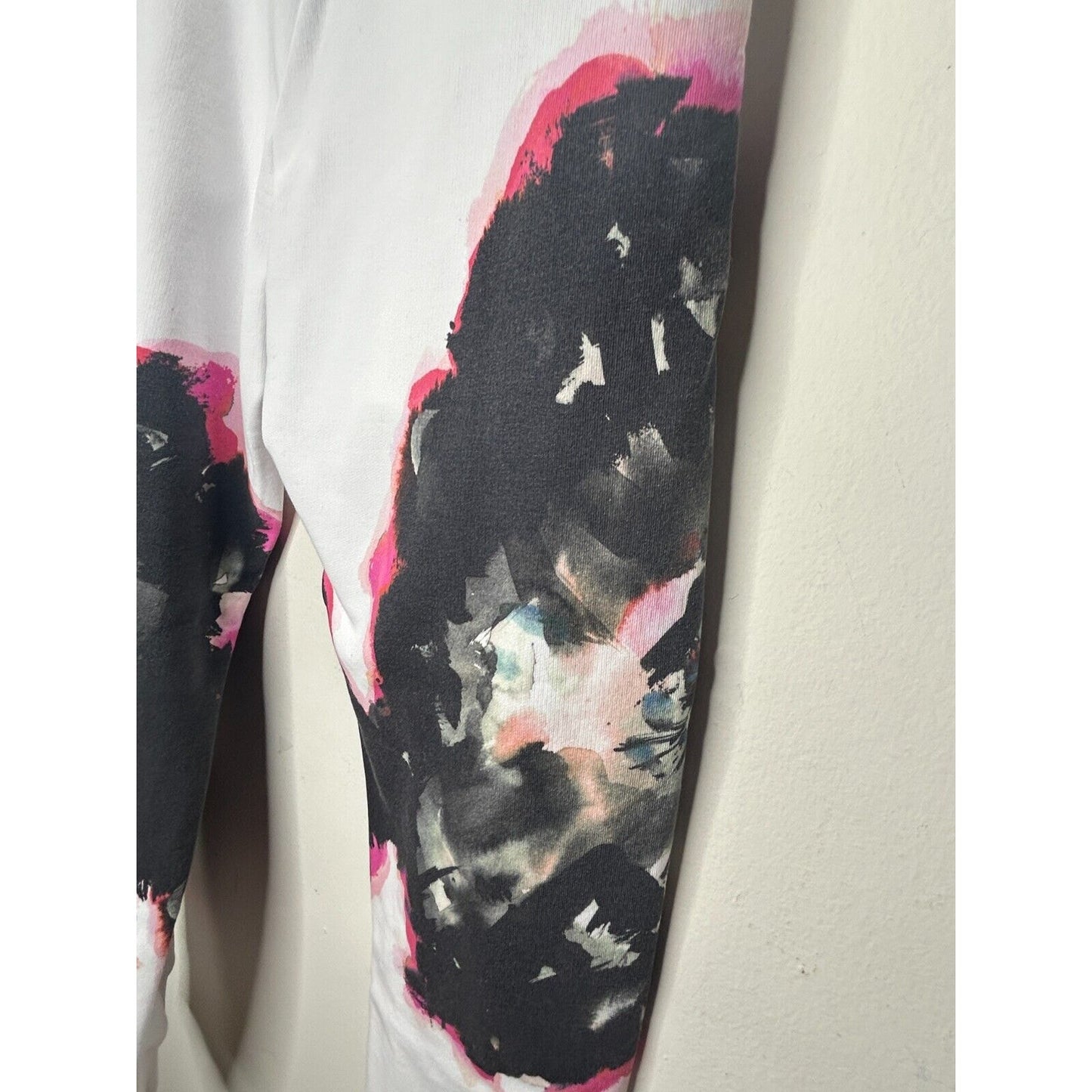 NWT Alexander McQueen White Jogger Pants Black and Pink Design Zip Pockets L
