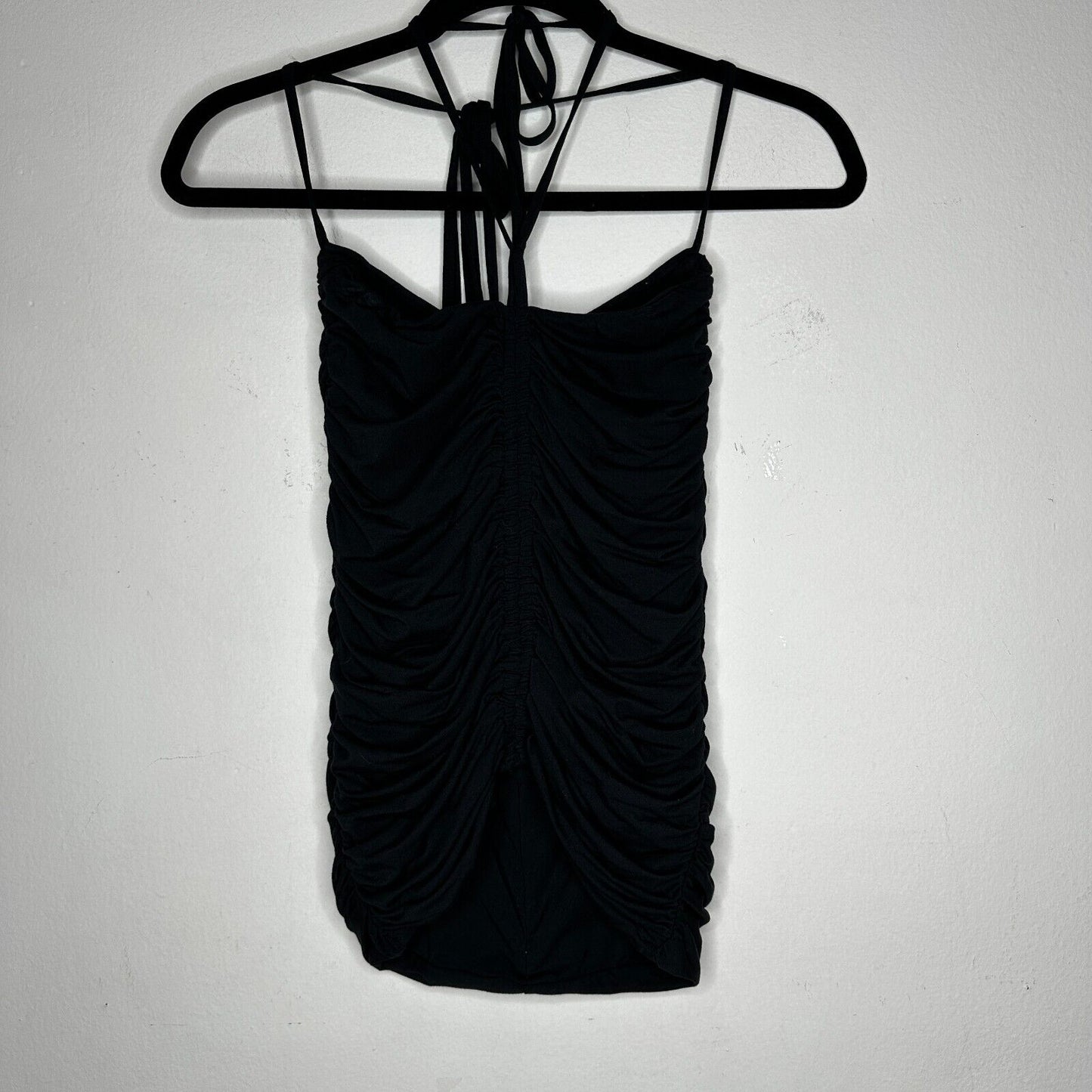 I.AM.GIA Black Ruched Mid-Rise Fitted Wrap Self Tie Waist Wrap Skirt XS