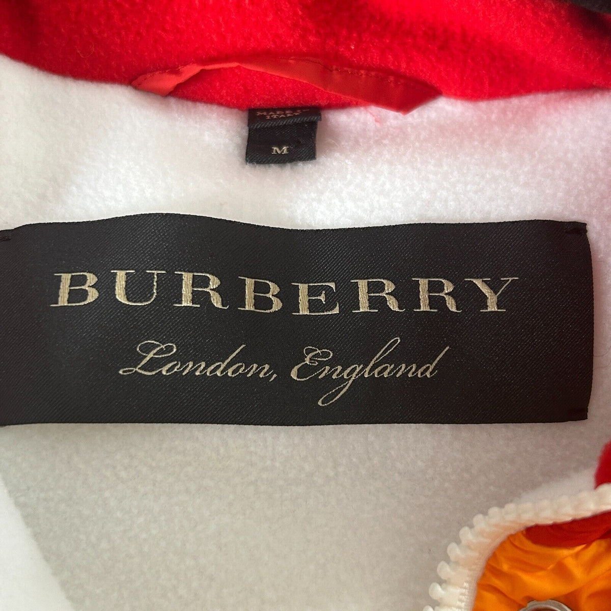 RARE Burberry Rainbow Stripe Down Filled Quilted Puffer Vest Concealed Zip S