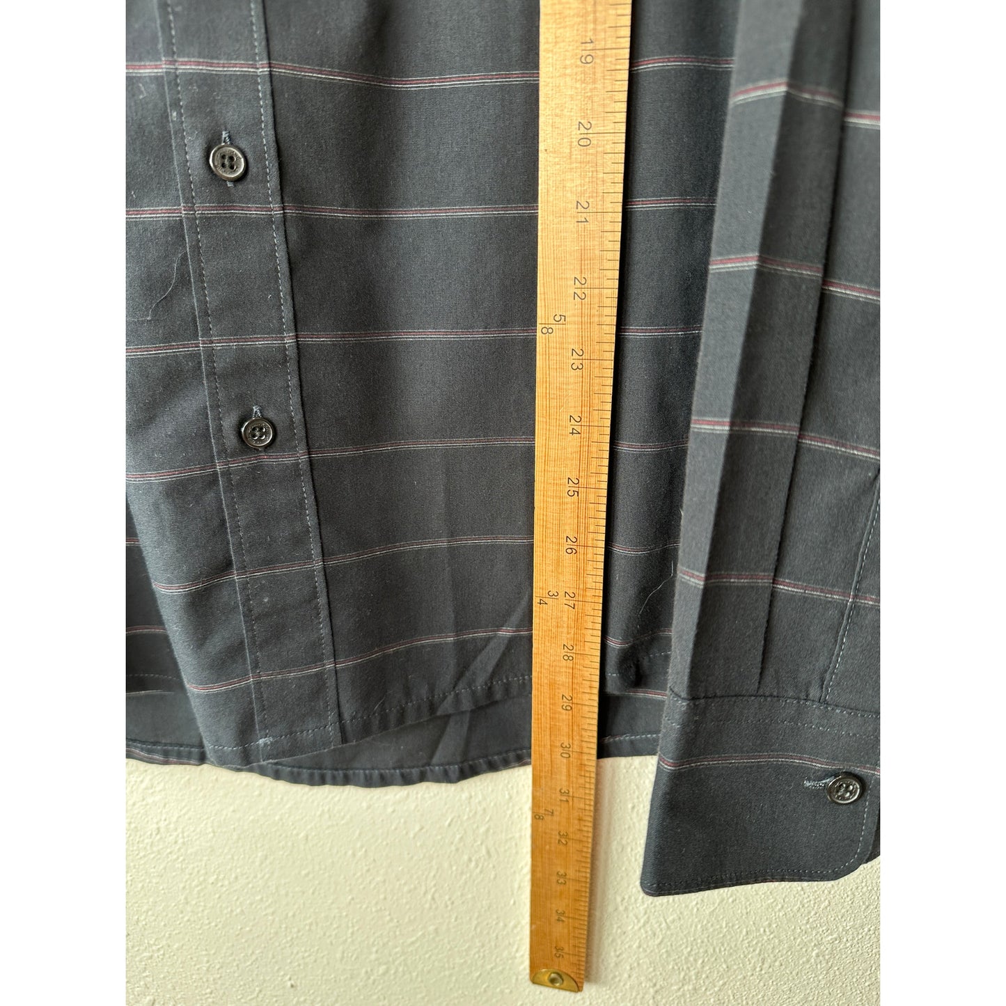 NWT Travis Matthew Black Striped The Crimp Long Sleeve Button Shirt L