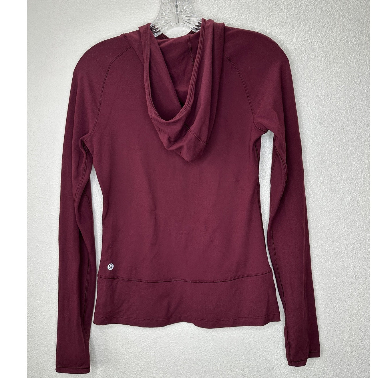 Lululemon Burgundy Long Sleeve Front Pocket Hooded Shirt 4