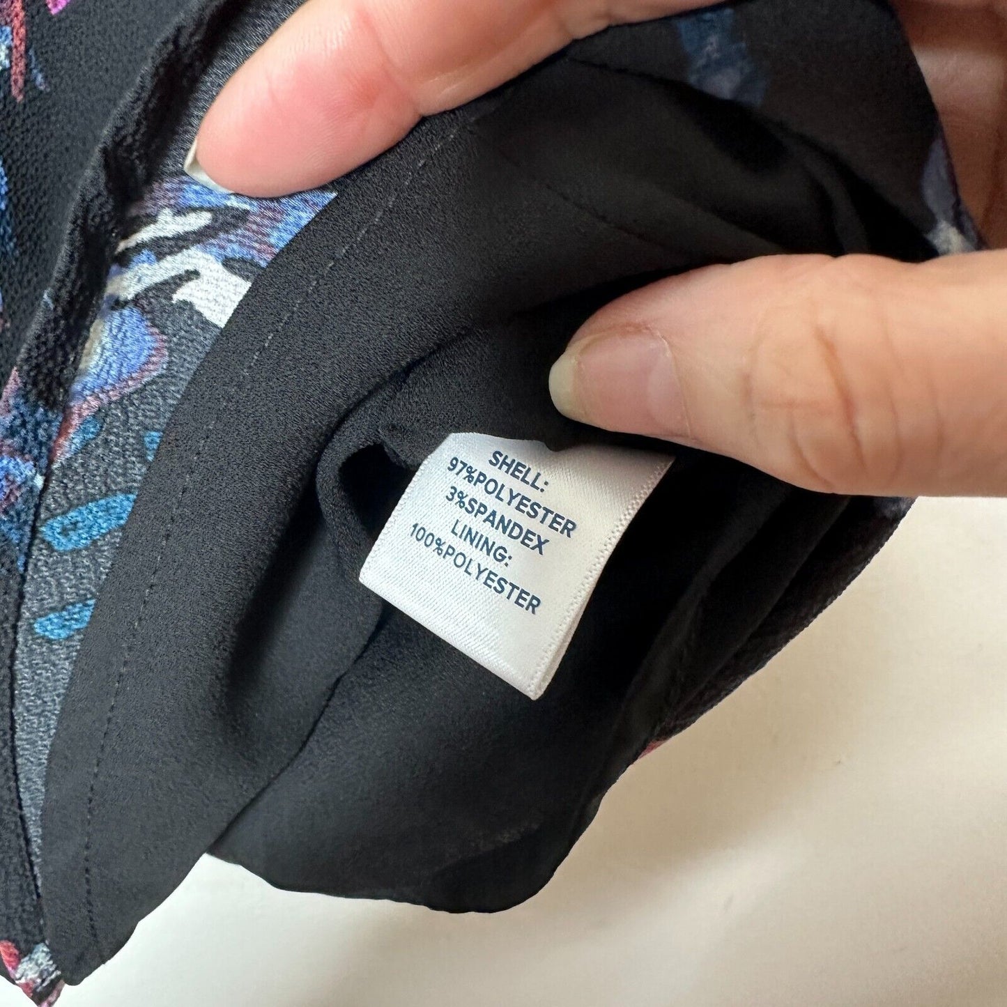 Allison Joy Black Pink Blue & White Floral Scallop Neck Camisole Tank Top XS