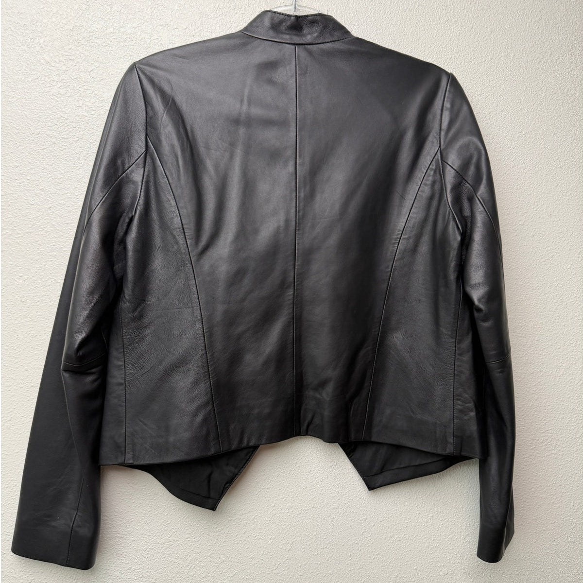 Halogen Black Leather Open Front Jacket Women's M
