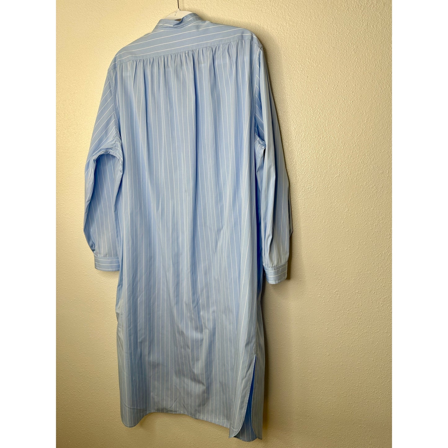 NWT The Row Karl Blue & White Stripe Long Sleeve Shirt Dress L