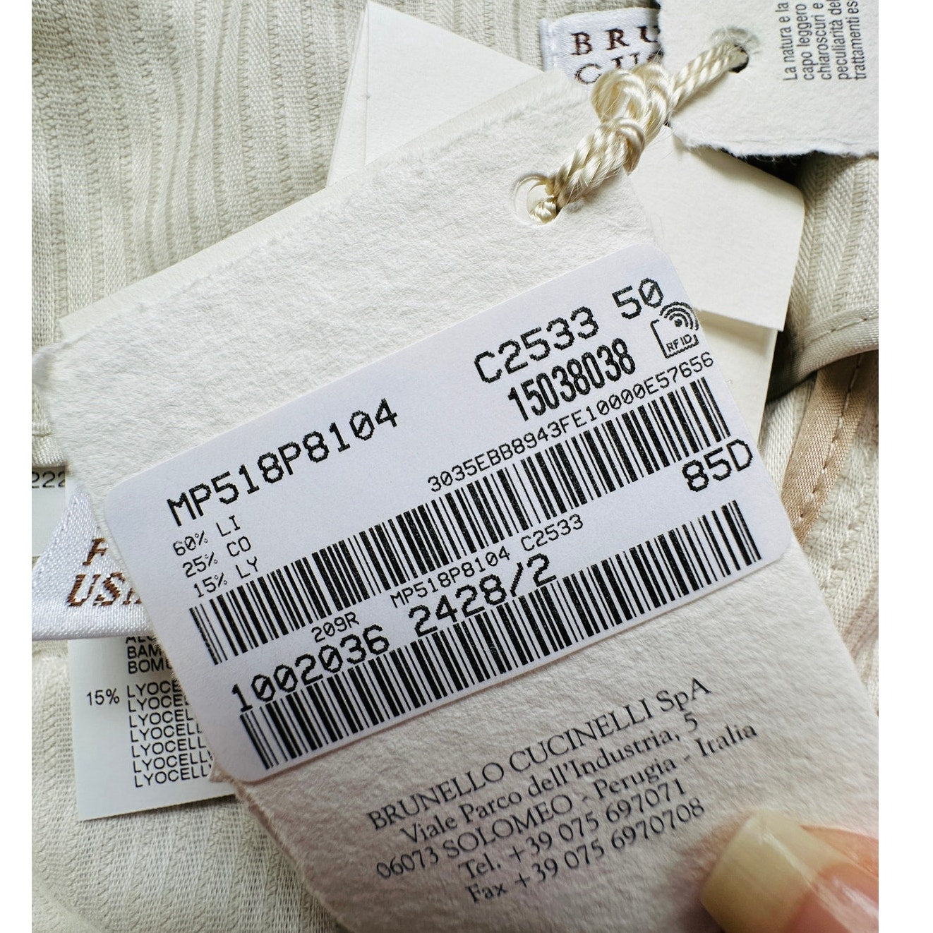 NWT Brunello Cucinelli Oversize Sand Beige Front Pleat Wide Leg Corduroy Pant 14
