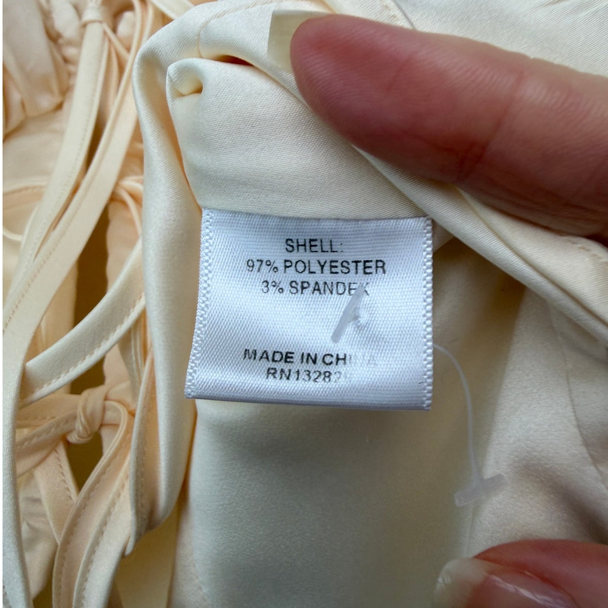 Majorelle Waldorf Top Buttercream Satin Tie Front Corset Blouse Size S
