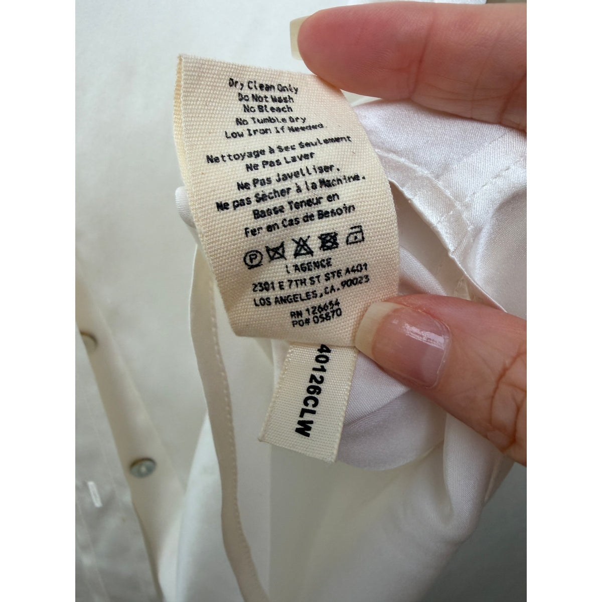 L'Agence Ivory Silk Button Front Blouse Women S