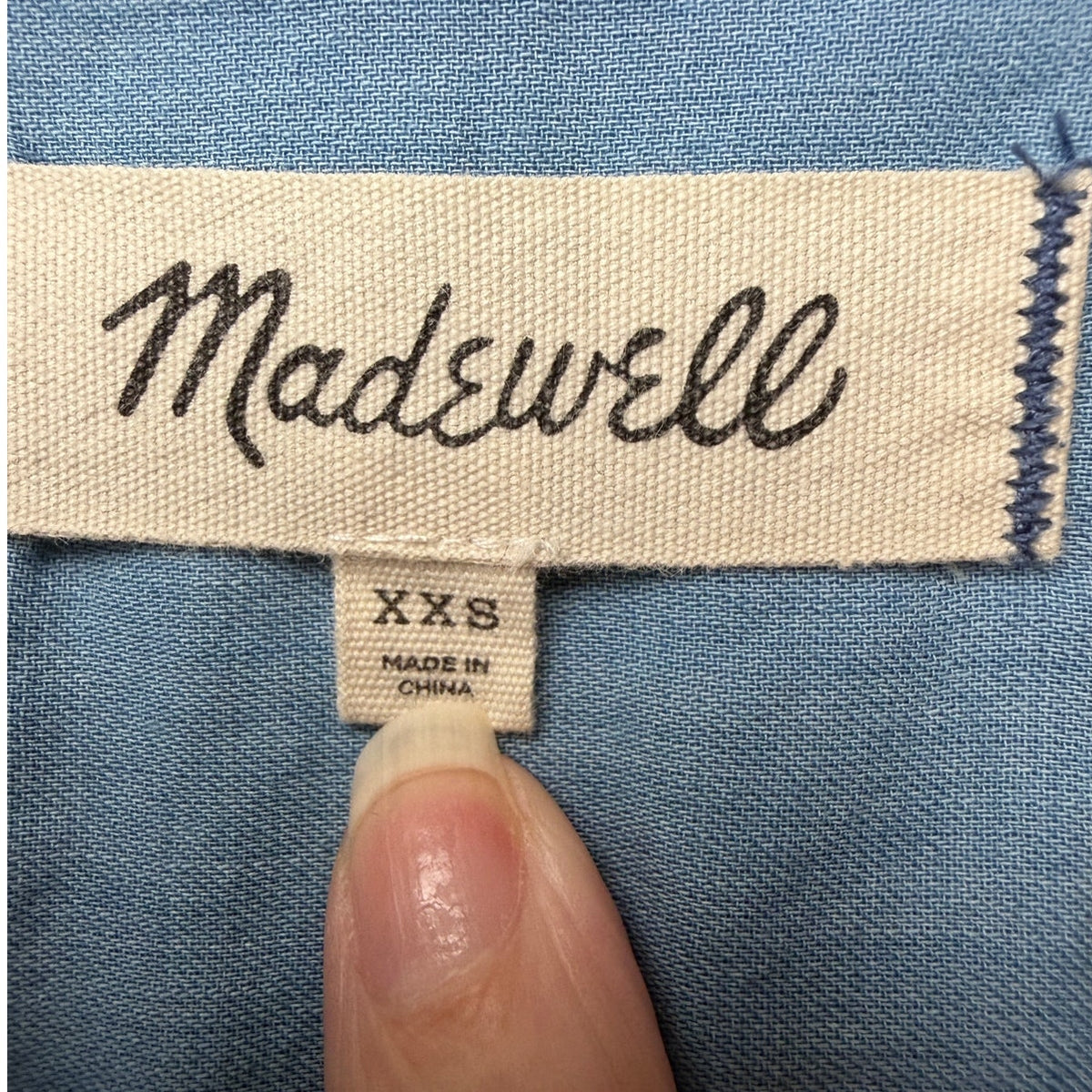 Madewell Central Shirt Bright Indigo Chambray Oversized Women's US XXS