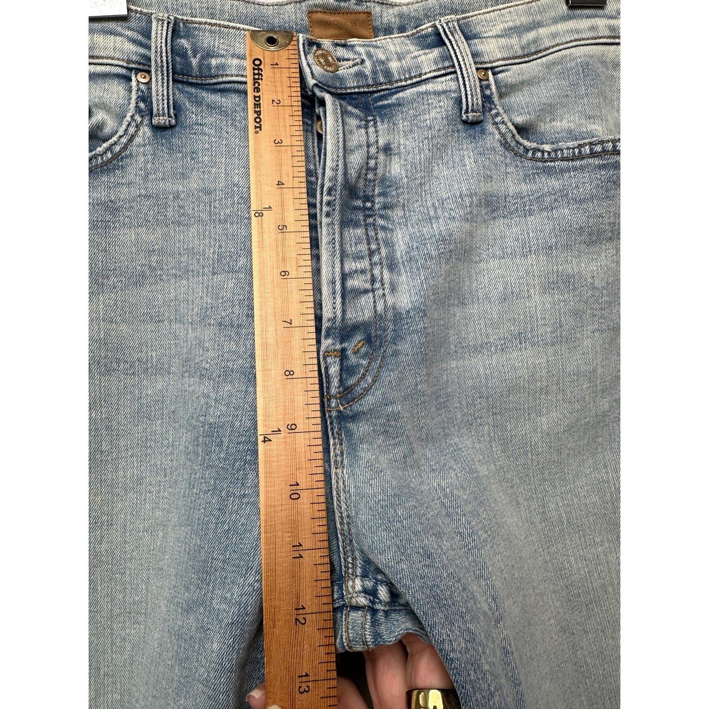 Mother Tomcat Straight Jeans Blue 33 Button Fly Marrakesh Days